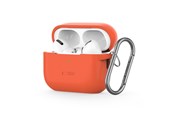 Mobil - Deksel og etui - Tech-Protect Silicone Hook Case for Apple AirPods Pro 1/2 - Orange - 5906302313358
