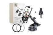 Mobil - Adaptere og ladere - Tech-Protect Car Mount with 15W  MM15W-V6 Charger with MagSafe for Dashboard and Air Vent - Black - 5906302313372