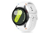 Smartklokke - Tilbehør - Tech-Protect Silicone Sport Strap for Samsung Galaxy Watch 4 / 5 / 5 Pro / 6 / 7 / FE - White - 5906302313396