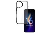 Mobil - Deksel og etui - 3mk Satin Armor Case+ for iPhone 16 Plus - Transparent with Black Frame - 5903108586542