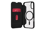 Mobil - Deksel og etui - Puro Book Mag MagSafe Leather Case with Flap and Card Slot for iPhone 16 - Black - PUIPC1661BKMAGBLK