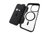 Mobil - Deksel og etui - Puro Book Mag MagSafe Leather Case with Flap and Card Slot for iPhone 16 Pro Max - Black - PUIPC16P67BKMAGBLK
