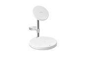 Mobil - Adaptere og ladere - Puro Mag Station 3-in-1 Inductive Charger with Stand - White - PUFCCSQIMAG2WHI