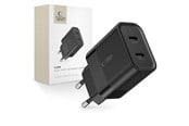 Mobil - Adaptere og ladere - Tech-Protect C20W Mains Charger 2x USB-C PD 20W - Black - 9319456607284