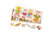 Puslespill - Bigjigs Wooden Dress-Up Puzzle Bear Family - 72 pieces. Tre - BJ766