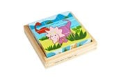 Babyleker - Bigjigs Wooden Block Puzzle Dinosaur - 9 pcs. - BJ513
