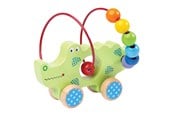 Babyleker - Bigjigs Wooden Push Figure Crocodile with Bead Spiral - BB070