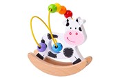 Babyleker - Bigjigs Wooden Swinging Cow with Bead Spiral - BB072