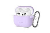 Mobil - Deksel og etui - Tech-Protect Silicone Hook Case for Apple AirPods 3 - Purple - 5906302375080