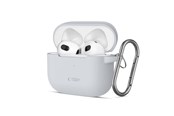 Mobil - Deksel og etui - Tech-Protect Silicone Hook Case for Apple AirPods 3 - Gray - 5906302375097