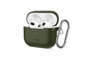 Mobil - Deksel og etui - Tech-Protect Silicone Hook Case for Apple AirPods 3 - Green - 5906302375110