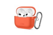 Mobil - Deksel og etui - Tech-Protect Silicone Hook Case for Apple AirPods 3 - Orange - 5906302375134