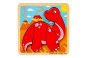Babyleker - Bigjigs Wooden Shape Puzzle Diplodocus - 4 pcs. - 38030