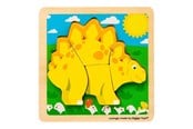 Babyleker - Bigjigs Wooden Shape Puzzle Stegosaurus - 4 pcs. - 38033