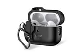 Mobil - Deksel og etui - Tech-Protect  Slim Hook Case with Carabiner for Apple AirPods Pro 1/2 - Black - 5906302376261