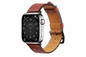 Smartklokke - Tilbehør - Hurtel Strap Leather for Apple Watch 38 / 40 / 41 mm Band Bracelet - Red - 9145576276273