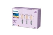 LED-lyspære - Philips LED-lyspære P45 4,3W/827 (40W) Clear 3-pack E14 - 929001890493