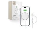 Mobil - Adaptere og ladere - Tech-Protect QI15W-A44 Magnetic Wireless Charger with MagSafe - White - 5906302380329