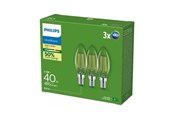 LED-lyspære - Philips LED-lyspære Ultra Efficient B35 2,3W/827 (40W) Clear 3-pack E14 - 929003800793