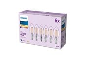 LED-lyspære - Philips LED-lyspære B35 3,4W/827 (40W) Clear 6-pack E14 - 929004589663