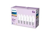 LED-lyspære - Philips LED-lyspære B35 3,4W/827 (40W) Frosted 6-pack E14 - 929004589763