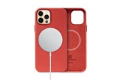 Mobil - Deksel og etui - CRONG Essential Cover Magnetic - iPhone 12 Pro Max MagSafe Leather Case - Red - CRG-ESSM-IP1267-RED