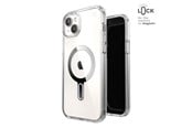 Mobil - Deksel og etui - Speck Presidio Perfect-Clear ClickLock & Magsafe - iPhone 15 Plus / iPhone 14 Plus Case - Clear / Chrome Finish / Serene Silver - 150457-3199