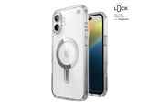 Mobil - Deksel og etui - Speck Presidio Perfect-Clear ClickLock & MagSafe - iPhone 16 Plus Case - Clear / Chrome Finish / Serene Silver - 150715-3199
