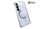 Mobil - Deksel og etui - Speck Presidio Perfect-Clear Magnet - Case for Samsung Galaxy S25 / S24 MagSafe - Clear / Chrome Finish / Serene Silver - 150873-3199