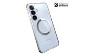 Mobil - Deksel og etui - Speck Presidio Perfect-Clear Magnet - Samsung Galaxy S25+ / S24+ MagSafe Case - Clear / Chrome Finish / Serene Silver - 150885-3199