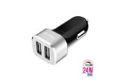 Mobil - Adaptere og ladere - CRONG Power Car Charger 24W - Car charger 2xUSB 2.4A - aluminum - CRG-PWRC-USB24-ALU