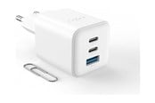 Mobil - Adaptere og ladere - FIXED Super Fast Mini Charger 65W 2xUSB-C PD + USB-A White - FIXCG65M-2C1A-WH