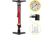 Sykkelutstyr - Dunlop - Floor pump for bikes balls mattresses with pressure gauge - Red - 871125257377