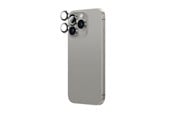 Mobil - Beskyttelsesglass - AmazingThing AR Aluminum 3 Lens Tempered Glass with Camera Lens Frame for iPhone 16 Pro / 16 Pro Max - Gray - IP16CAM3GYGLA
