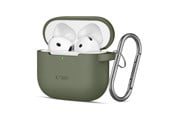 Mobil - Deksel og etui - Tech-Protect  Silicone Hook Case for AirPods 4 - Green - 5906302370085