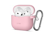 Mobil - Deksel og etui - Tech-Protect Silicone Hook Case for AirPods 4 - Pink - 5906302370054