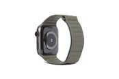 Smartklokke - Tilbehør - Decoded - Leather Magnetic Traction Strap 44/42mm Olive - D22AWS44TS1OE