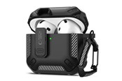 Mobil - Deksel og etui - Tech-Protect Carbonox Case for AirPods 4 - Black - 5906302380312