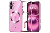 Mobil - Deksel og etui - Tech-Protect MagFlex MagSafe Case for iPhone 16 - Clear / Pink - 5906302380978