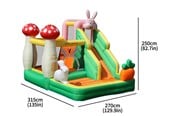 Utendørsleker - Doctor Dolphin Rabbit hoppeborg inkl. 450 watt blåser - 72095