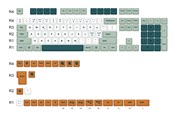 Tastatur - Ducky Dino - 132 Keycap Set - MDA Profile - PBT - Tastehetter - Nordisk - Grønn - DuckyDINO132