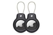 Mobil - Deksel og etui - Tech-Protect Rough Vein 2-pack Case for Apple AirTag - Black - 5906302360727