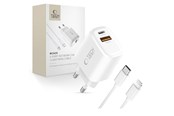 Mobil - Adaptere og ladere - Tech-Protect  NCA20 PD 20W QC3.0 USB-A / USB-C + USB-C / Lightning Cable 100cm - White - 5906302330546