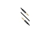 Lydkabel - FIXED Audio 2x3.5mm Gold-plated Flat Cable 1m Black - FIXM-AUX-BK