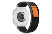 Smartklokke - Tilbehør - Tech-Protect Nylon Stripe Strap for Samsung Galaxy Watch 40 / 44 / 46 mm - Black & Orange - 5906302331239