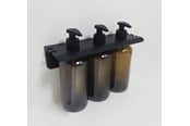 Baderomstilbehør - Gedy Trefoldig holder for såpeflasker - Matt svart - 216014