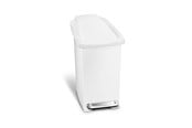 Baderomstilbehør - Simplehuman 10L slim pedal bin white plastic - CW1332