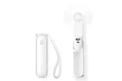 Nødlader - Jisulife Handheld Fan Life8 Plus Portable USB Fan with Power Bank Function 4500mAh and Flashlight - White Nødlader - Hvit - 4500 mAh - 6975061536727