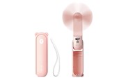 Nødlader - Jisulife Handheld Fan Life8 Plus Portable USB Fan with Power Bank Function 4500mAh and Flashlight - Pink Nødlader - Rosa - 4500 mAh - 6975061536741