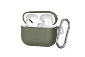 Mobil - Deksel og etui - Tech-Protect  Silicone Hook Case for AirPods Pro - Olive - 5906302333189